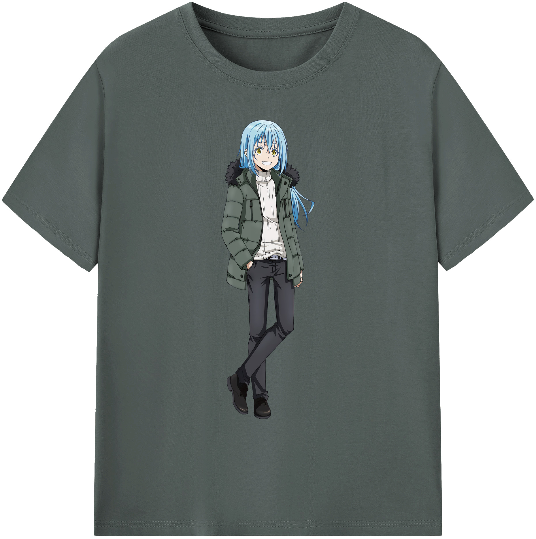 （画像用） 転スラ Regarding Reincarnated to Slime 綿100％ メンズ半袖Tシャツ｜肌触りやわらか＆通気性